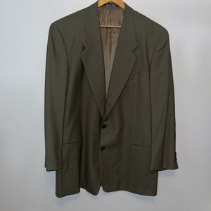 Giorgio Armani Le Collezioni Blazer Sports Coat 41L Beige Brown Herringbone